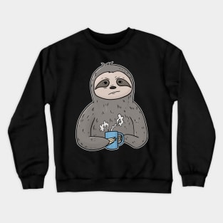 Grumpy Sloth with Coffee Morning Grouch Crewneck Sweatshirt